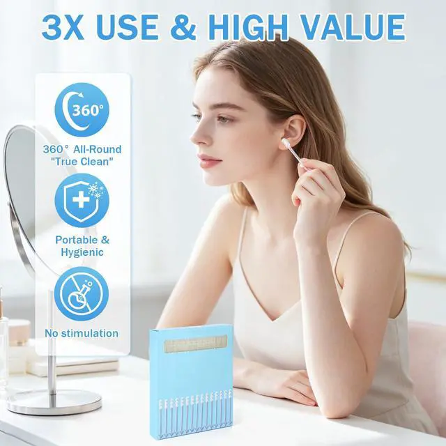 Alt view image 6 of 7 - Sticky Ear Cleaning Stick, 48Pcs Earwax Removal Adhesive Swabs, Reusable Adhesive Ear Cleaning Sticks with Soft Flexible Tip, Gentle Ear Cleaner Tool