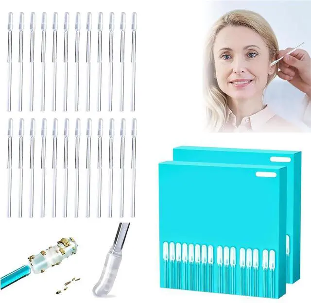 Main image of 48 Pcs Earwax Removal Adhesive Swabs, Ear Wax Removal Tool & Ear Cleaning Tool Kit, Adhesive Ear Cleaning Sticks with Soft Flexible Tip, Gentle Ear Cleaner Tool for All Ages