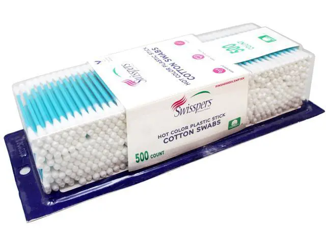Alt view image 4 of 6 - Hot Color Cotton Swabs, 100% Cotton, Color Plastic Sticks, 500 per Pack (Color May Vary) - 3 Pack