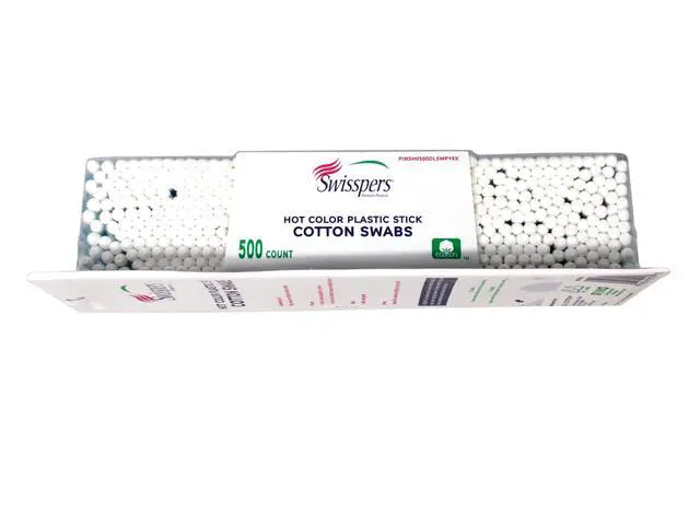 Alt view image 6 of 6 - Hot Color Cotton Swabs, 100% Cotton, Color Plastic Sticks, 500 per Pack (Color May Vary) - 3 Pack