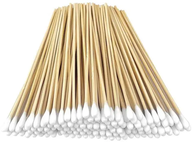 Main image of 200 PCS Long Wooden Cotton Swabs, Cleaning Cotton Sticks with Wood Handle for Oil Makeup Gun Applicators, Eye Ears Eyeshadow Brush and Remover Tool, Cutips Buds for Baby and Home Accessories