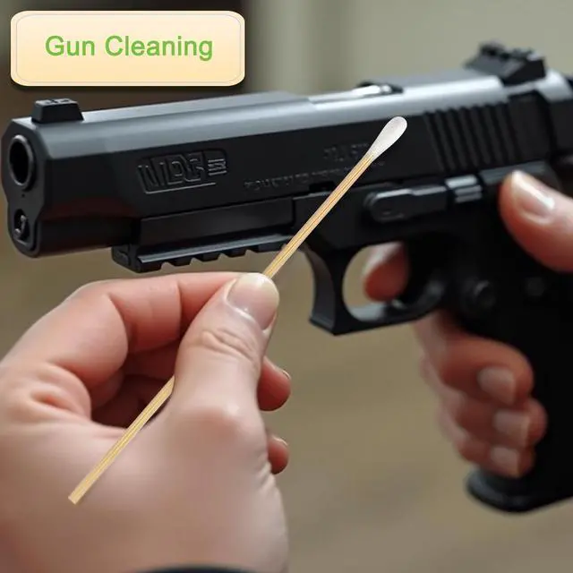 Alt view image 5 of 7 - 200 PCS Long Wooden Cotton Swabs, Cleaning Cotton Sticks with Wood Handle for Oil Makeup Gun Applicators, Eye Ears Eyeshadow Brush and Remover Tool, Cutips Buds for Baby and Home Accessories