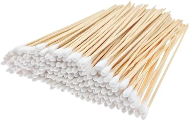 Main image of 200 Pcs Cotton Swabs, 6 Inch Long Ear Buds with Extra Long Wooden Handle Ear Picks for Cleaning, Jewelry, Polishing, Makeup, Dogs