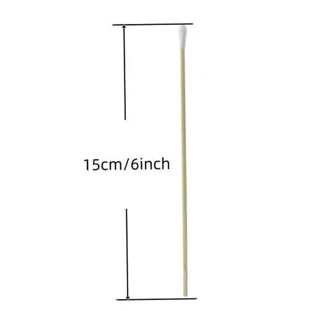 Alt view image 2 of 4 - 200 Pcs Cotton Swabs, 6 Inch Long Ear Buds with Extra Long Wooden Handle Ear Picks for Cleaning, Jewelry, Polishing, Makeup, Dogs