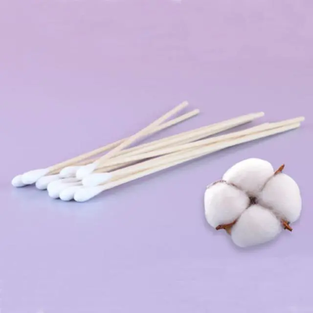 Alt view image 4 of 4 - 200 Pcs Cotton Swabs, 6 Inch Long Ear Buds with Extra Long Wooden Handle Ear Picks for Cleaning, Jewelry, Polishing, Makeup, Dogs