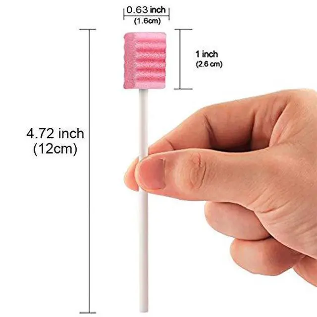 Alt view image 2 of 5 - (50 Pack) Disposable Oral Swabs, Sterile Dental Sponge Swab Sticks