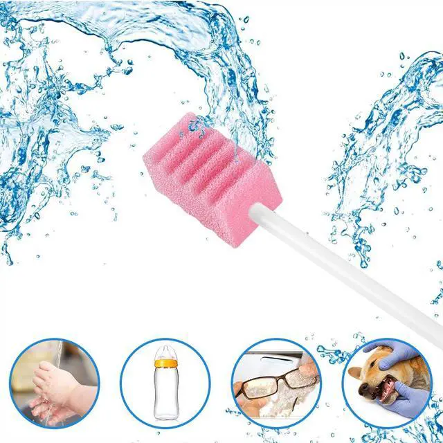 Alt view image 3 of 5 - (50 Pack) Disposable Oral Swabs, Sterile Dental Sponge Swab Sticks
