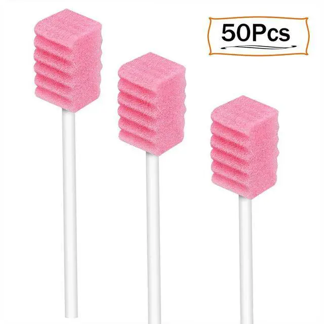 Alt view image 5 of 5 - (50 Pack) Disposable Oral Swabs, Sterile Dental Sponge Swab Sticks