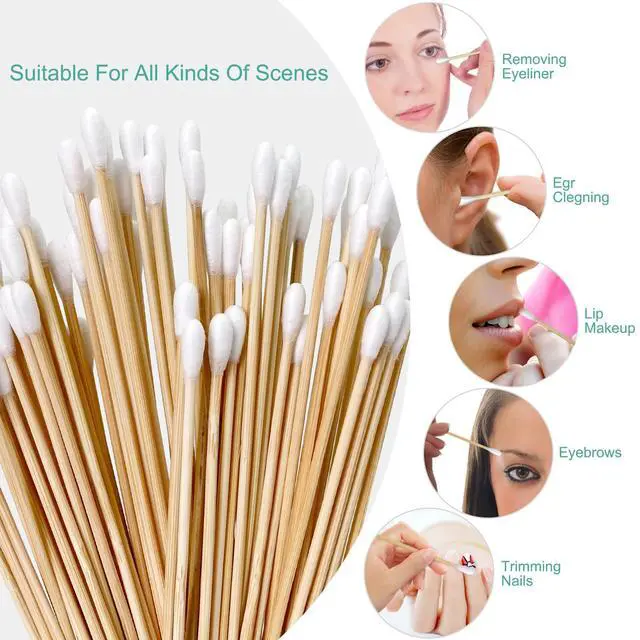 Alt view image 2 of 7 - 500 PCS 6 Inch Long Cotton Swabs with Wooden Sticks, Long Handle Cotton Swabs for Cleaning Electronics, Gun Care, Crafts, Detail Work and Small Parts, Reusable Storage Box