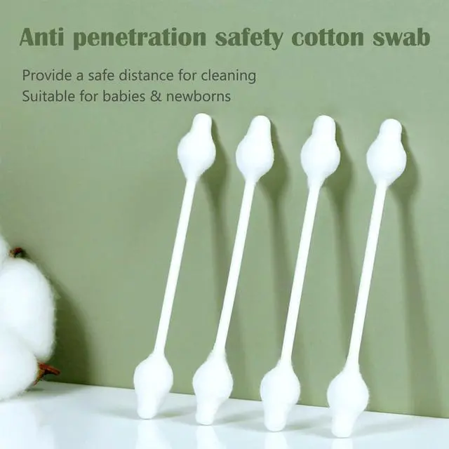 Alt view image 3 of 6 - Safety Cotton Swabs with Large Tip 216PCS,Baby Cotton Buds With Natural Paper Stick For Newborn,Kids