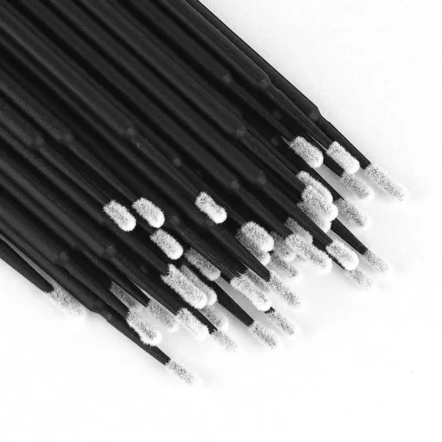 Alt view image 3 of 6 - 500PCS Disposable Micro Swabs for Eyelash Extension, Micro Applicators Eyelash Swabs for Makeup Application Black (Head Diameter: 2.0mm)