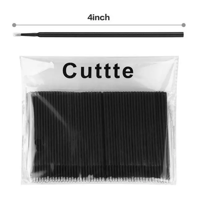 Alt view image 2 of 6 - 500PCS Disposable Micro Swabs for Eyelash Extension, Micro Applicators Eyelash Swabs for Makeup Application Black (Head Diameter: 2.0mm)
