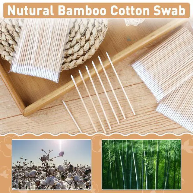 Alt view image 4 of 7 - 1000 Count Microblading Cotton Swab, Cotton Swabs Pointed Tip, Cotton Swabs Wood Sticks, Cotton Tipped Applicator, Tattoo Permanent Supplies (1000pcs)