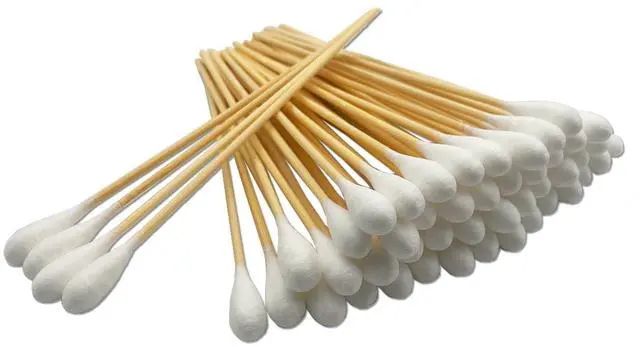 Main image of 6 Inch Long Large Size Cotton Swabs 100PCS,Bamboo Sticks & Highly Absorbent Tipped Applicators for Pet Care