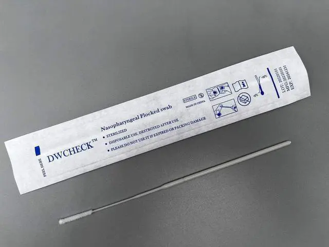 Alt view image 7 of 7 - 50 Pack Nasopharyngeal Collection Flocked Nasal Swab,Nasal Swabs Sterile Individually Wrapped, 80mm Break Point, Nylon Flocked Tip