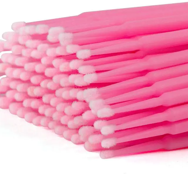 Alt view image 4 of 7 - 400PCS Micro Cotton Swabs, Disposable Eyelash Microswabs for Eyelash Extensions, Lash Brush Applicators Pink(Head Diameter: 2.0mm)