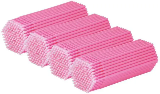 Main image of 400PCS Micro Cotton Swabs, Disposable Eyelash Microswabs for Eyelash Extensions, Lash Brush Applicators Pink(Head Diameter: 2.0mm)