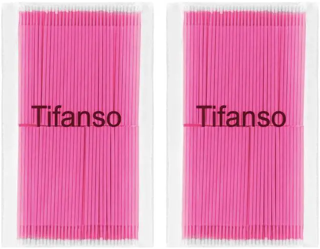 Alt view image 3 of 7 - 400PCS Micro Cotton Swabs, Disposable Eyelash Microswabs for Eyelash Extensions, Lash Brush Applicators Pink(Head Diameter: 2.0mm)