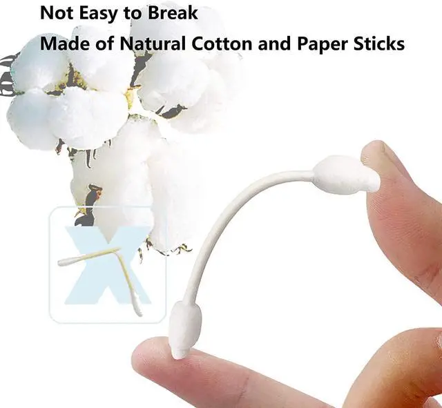 Alt view image 4 of 6 - 2 Packs 160pcs Safety Cotton Swabs with Large Tip, Baby Cotton Buds