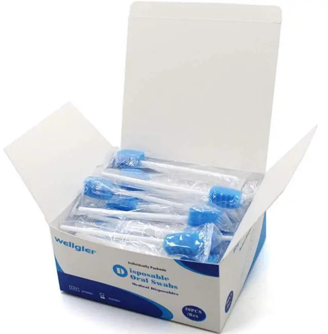 Main image of Disposable Oral Care Swabs Tooth Cleaning Mouth Swabs (50 Blue)