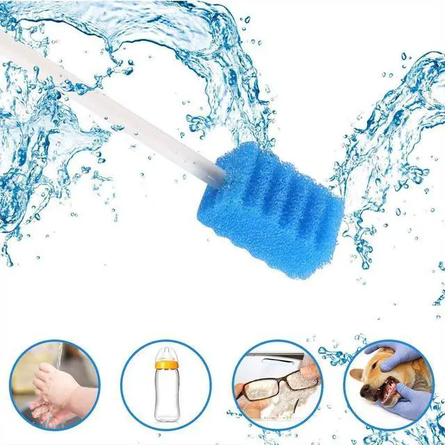 Alt view image 4 of 6 - Disposable Oral Care Swabs Tooth Cleaning Mouth Swabs (50 Blue)