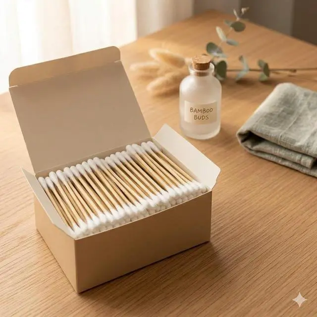 Alt view image 6 of 6 - 1050pcs CGR Organic cotton Swabs, 100% Cotton Double-Tipped, Bamboo Sticks(compostable), Travel Pack(3 Pack of 350 Swabs Total)