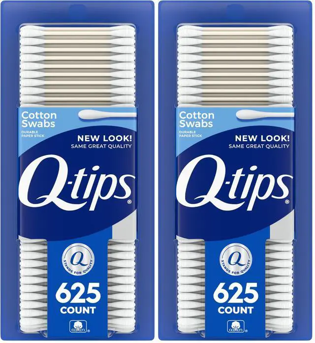 Main image of Cotton Swabs for Hygiene and Beauty Care Original Cotton Swab Made with 100% Cotton 625 Count, (Pack of 2)