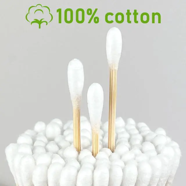 Alt view image 3 of 7 - 200 ct 6 Inch Long Cotton Swabs, Double Ended with Bamboo Sticks