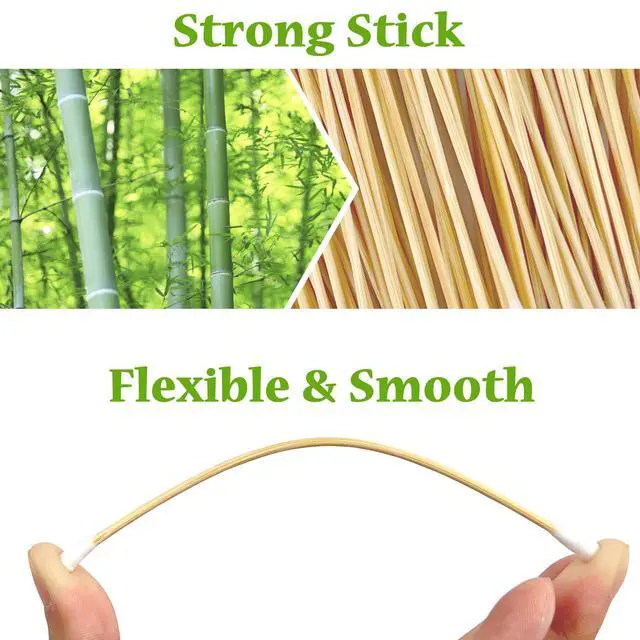 Alt view image 2 of 7 - 200 ct 6 Inch Long Cotton Swabs, Double Ended with Bamboo Sticks