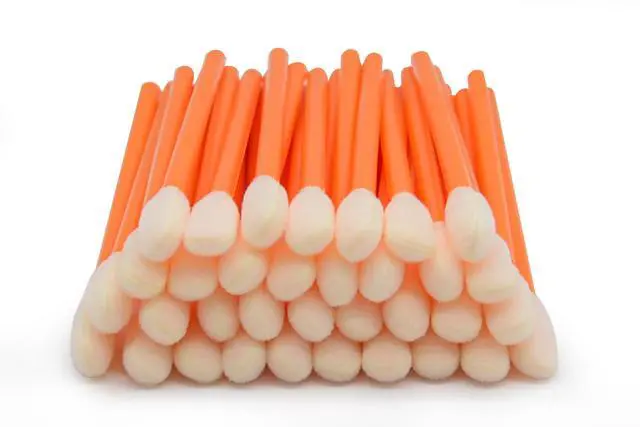 Main image of (100 Pcs) 3.66 inch Foam Swab Cleaning Swab Foam Tips Sponge Stick-Orange