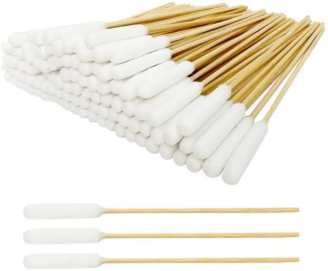 Main image of 100 Pcs 6-Inch Long Cotton Swabs with Sturdy Bamboo Handle - Extended Reach Applicators for Dog Ear Cleaning & Pet Care - Single Tip Swabs for Gun Cleaning, Electronics Detailing & Wound Care