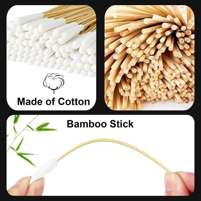 Alt view image 7 of 7 - 100 Pcs 6-Inch Long Cotton Swabs with Sturdy Bamboo Handle - Extended Reach Applicators for Dog Ear Cleaning & Pet Care - Single Tip Swabs for Gun Cleaning, Electronics Detailing & Wound Care