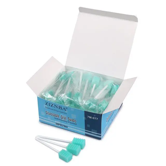 Alt view image 5 of 6 - 50 Pack Disposable Oral Swabs, Sterile Dental Sponge Swab sticks