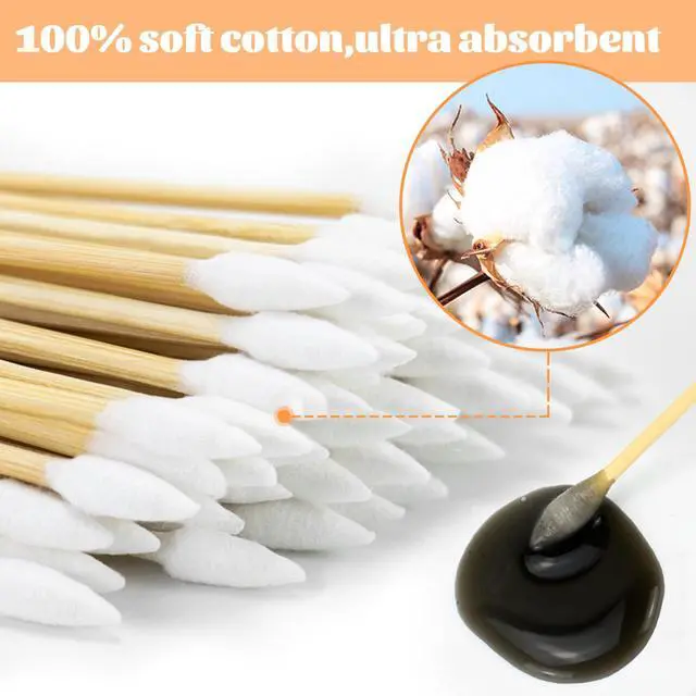 Alt view image 4 of 7 - 500pcs Cotton Swabs with Storage Case, 6 inch Precision Gun Cleaning Swabs, Lint Free Bamboo Handle Long Cotton Swabs for Gun Cleaning, Makeup & Electronics