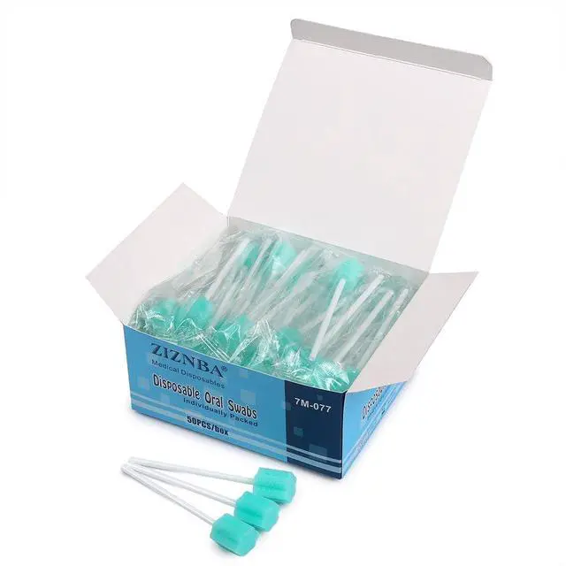 Alt view image 5 of 5 - 50 Pack Disposable Oral Swabs,Sterile Dental Sponge Swab sticks