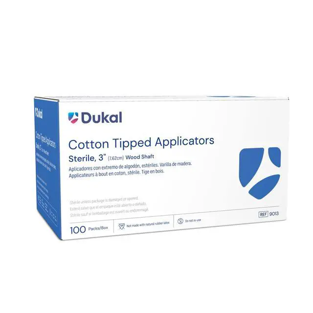 Alt view image 2 of 6 - Cotton Tipped Applicators 3". Pack of 200 Swabsticks Wood Shaft. 100% Cotton Tip, Sterile Swabsticks for Medical Applications. Single use Wood Sticks with Single Tip, 9013