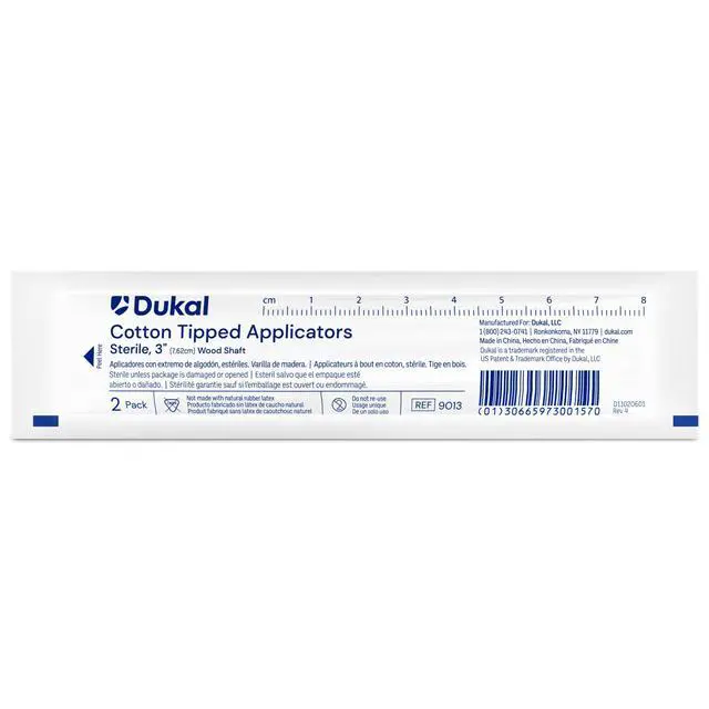 Alt view image 3 of 6 - Cotton Tipped Applicators 3". Pack of 200 Swabsticks Wood Shaft. 100% Cotton Tip, Sterile Swabsticks for Medical Applications. Single use Wood Sticks with Single Tip, 9013