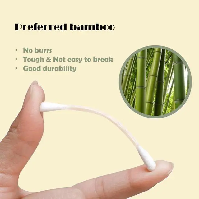 Alt view image 3 of 6 - Natural Bamboo Cotton Swabs For Home & Beauty Care, Dual Round Tips,Eco-Friendly Paper Pack 500 Count