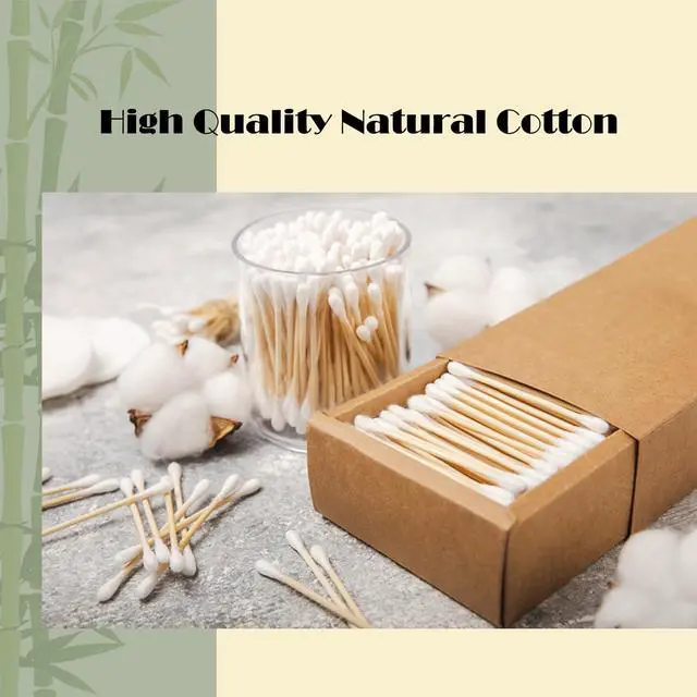 Alt view image 4 of 6 - Natural Bamboo Cotton Swabs For Home & Beauty Care, Dual Round Tips,Eco-Friendly Paper Pack 500 Count