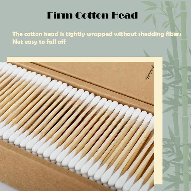 Alt view image 5 of 6 - Natural Bamboo Cotton Swabs For Home & Beauty Care, Dual Round Tips,Eco-Friendly Paper Pack 500 Count