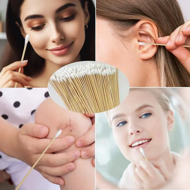 Alt view image 3 of 7 - Round Tip Cotton Swabs, 6-Inch Bamboo Sticks, Lint-Free, for Delicate Cleaning, Arts & Crafts, Pet Care, Audio Equipment Maintenance with Portable Storage Case (Round Tips (500ct))
