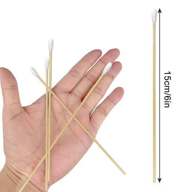 Alt view image 7 of 7 - Round Tip Cotton Swabs, 6-Inch Bamboo Sticks, Lint-Free, for Delicate Cleaning, Arts & Crafts, Pet Care, Audio Equipment Maintenance with Portable Storage Case (Round Tips (500ct))