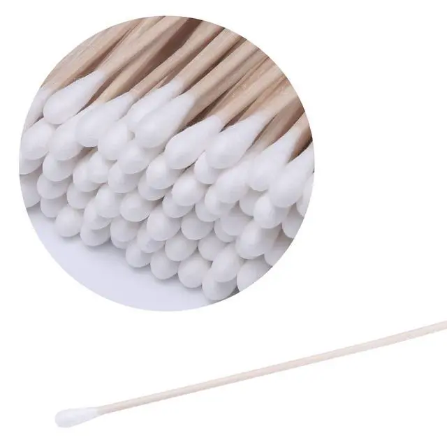 Alt view image 2 of 7 - 6" Cotton Swabs Wooden Handles Cotton Tipped Applicator Wood Sticks with Single Tip for Gun Cleaning, Wound Clean, Makeup, Removal Residue (500)