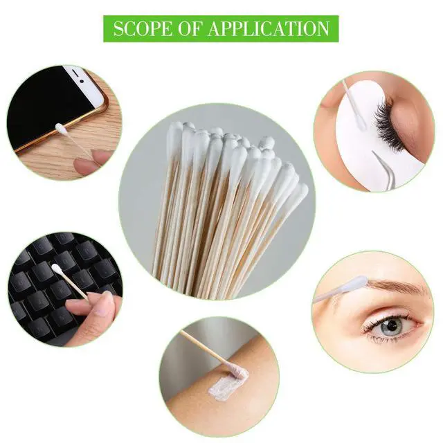 Alt view image 6 of 7 - 6" Cotton Swabs Wooden Handles Cotton Tipped Applicator Wood Sticks with Single Tip for Gun Cleaning, Wound Clean, Makeup, Removal Residue (500)