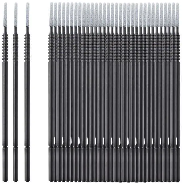 Main image of 100 Pack Disposable Micro Brush Applicator Swabs for Eyelash Extension Lash Extensions - Suitable for Cosmetic Cleaning and Applying (Black)