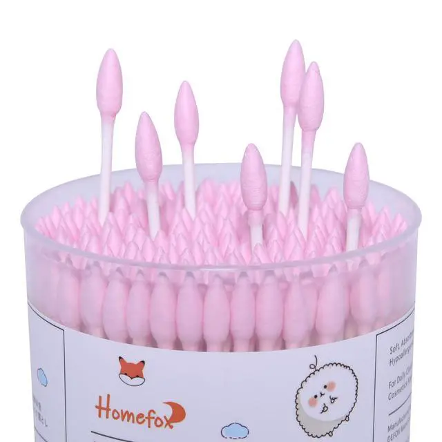 Alt view image 3 of 7 - Pink Cotton Swabs Spiral Pointed - 400 Count Organic Cotton Buds Double Side Tightly Wrapped Precision Cotton Tips Paper Stick Soft Gentle Lint-Free Cruelty-Free, Spiral & Pointy (Pink)