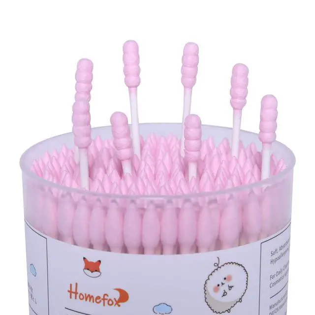 Alt view image 4 of 7 - Pink Cotton Swabs Spiral Pointed - 400 Count Organic Cotton Buds Double Side Tightly Wrapped Precision Cotton Tips Paper Stick Soft Gentle Lint-Free Cruelty-Free, Spiral & Pointy (Pink)