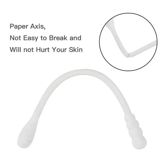 Alt view image 2 of 6 - 200 Count Cotton Swabs, Natural Double Tipped Cotton Buds, Cruelty-Free Ear Swabs, Chlorine-Free Hypoallergenic(White)