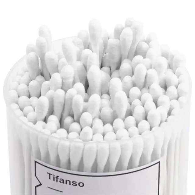 Alt view image 4 of 6 - 200 Count Cotton Swabs, Natural Double Tipped Cotton Buds, Cruelty-Free Ear Swabs, Chlorine-Free Hypoallergenic(White)