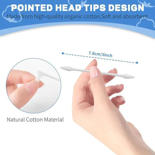 Alt view image 4 of 7 - Pointed Tip Cotton Swabs, 800 Count Double Precision Tips with Paper Stick, Cotton Buds for Makeup, Personal Care, Crafts